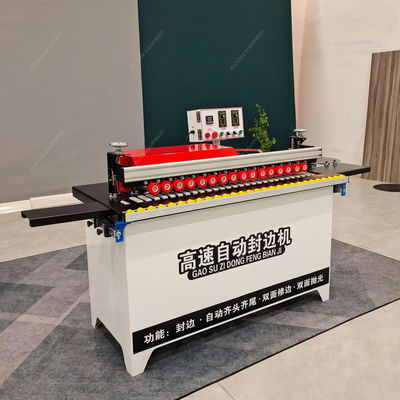 Drehzahlverstellbare Druckmaschine für Randbinder von Holzplatten