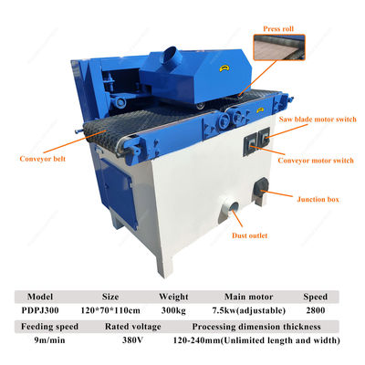 Multifunktionale PDPJ300 300 mm Multi-Blade Rip Saw zum Geraden Schneiden