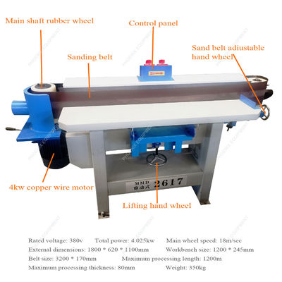 1200 mm Arbeitsbreite Multifunktionsmaschine zum Schleifen von Massivholz mit variabler Geschwindigkeit