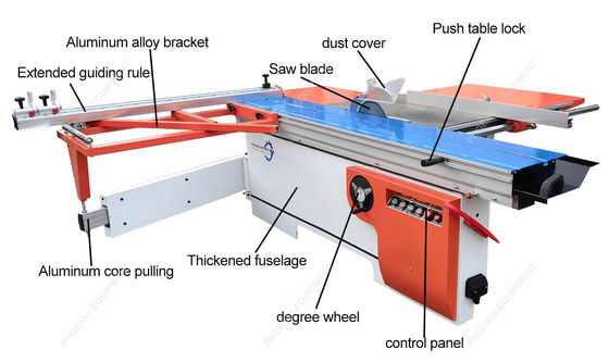 MJ6123 2300mm 45/90 Grad Schiebetischplatte Säge Holzschneidemaschine für Möbel