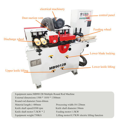 Holzbearbeitungsverfahren MB9012B Industrielle Hochgeschwindigkeitsmaschine 7,5 kW*2 Einmalige Mehrfachmaschine